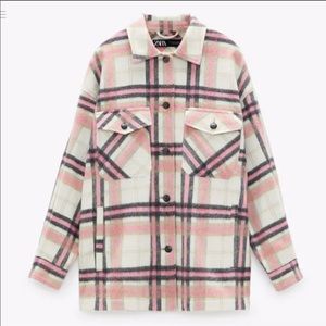 ZARA Pink Plaid Overshirt